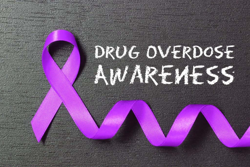 Drug overdose awareness ribbon