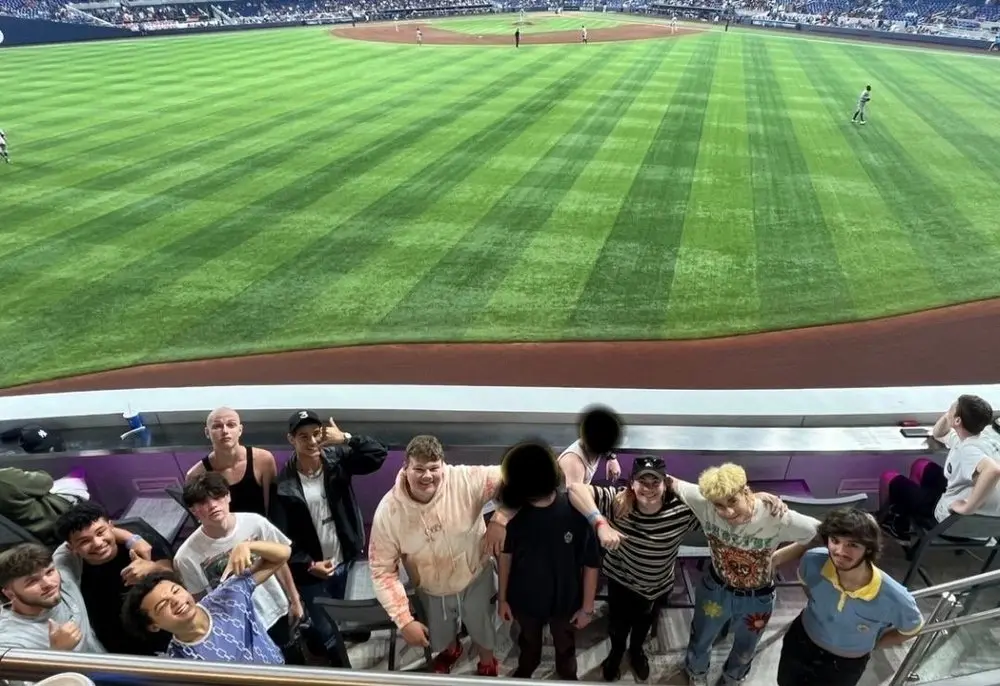 alumni at a marlins baseball game